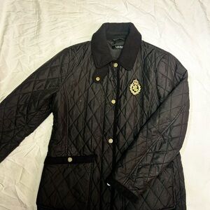 Ralph Lauren Black Quilted Crest Jacket